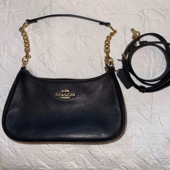 Coach Black Leather Shoulder / Crossbody Bag - Picture 3 of 6